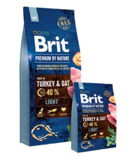 Brit Premium By Nature Light Sucha karma dla psów z nadwagą z indykiem i owsem 15 kg
