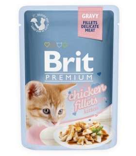 Brit Premium Cat Kitten Gravy Fillets Chicken KURCZAK 85 g