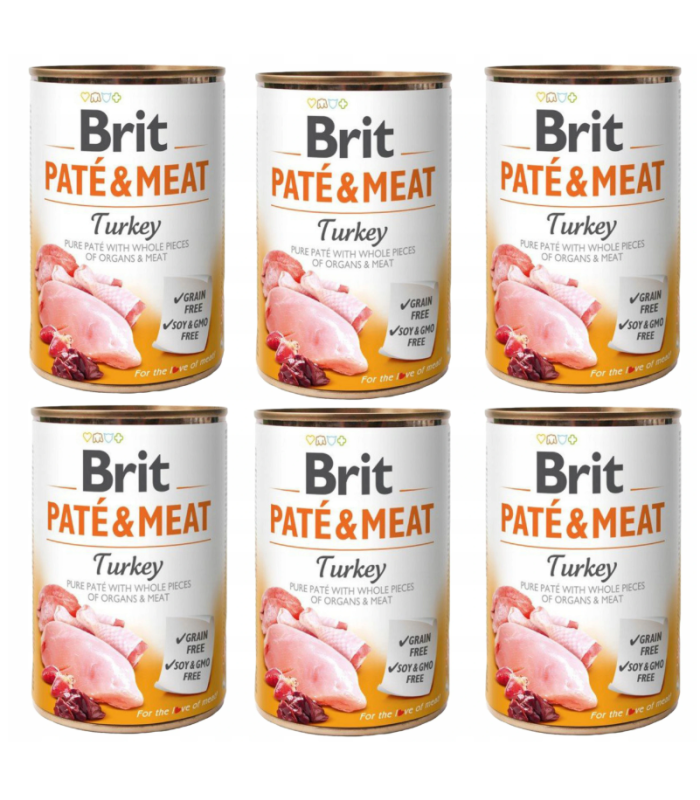 Brit Pate&Meat Turkey INDYK 400g Zestaw 6x 400g
