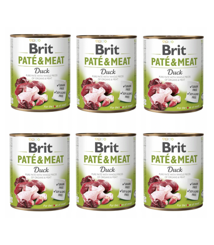 Brit Pate&Meat Duck KACZKA Zestaw 6 x 800g