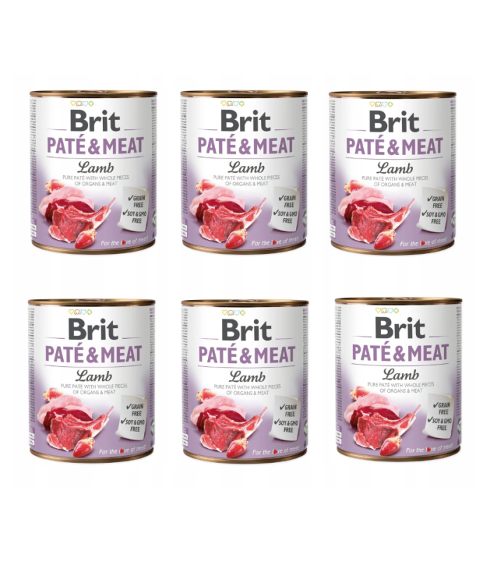 Brit Pate&Meat Lamb JAGNIĘCINA Zestaw 6 x 800g
