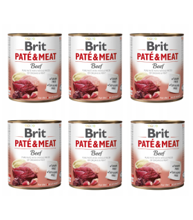 Brit Pate&Meat Beef WOŁOWINA Zestaw 6 x 800g