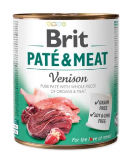 Brit Pate & Meat Dog Venison DZICZYZNA 800g