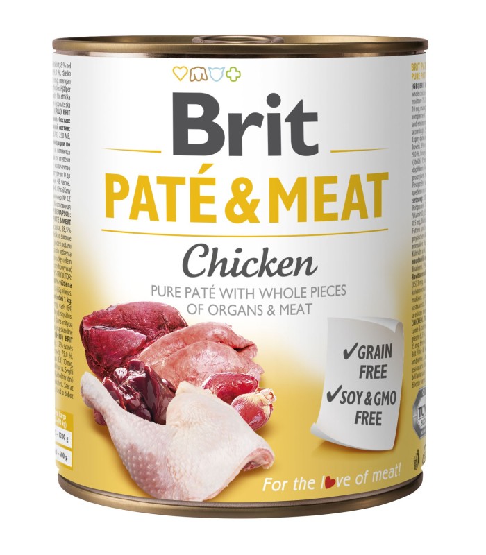 Brit Pate & Meat Dog Chicken KURCZAK 800g