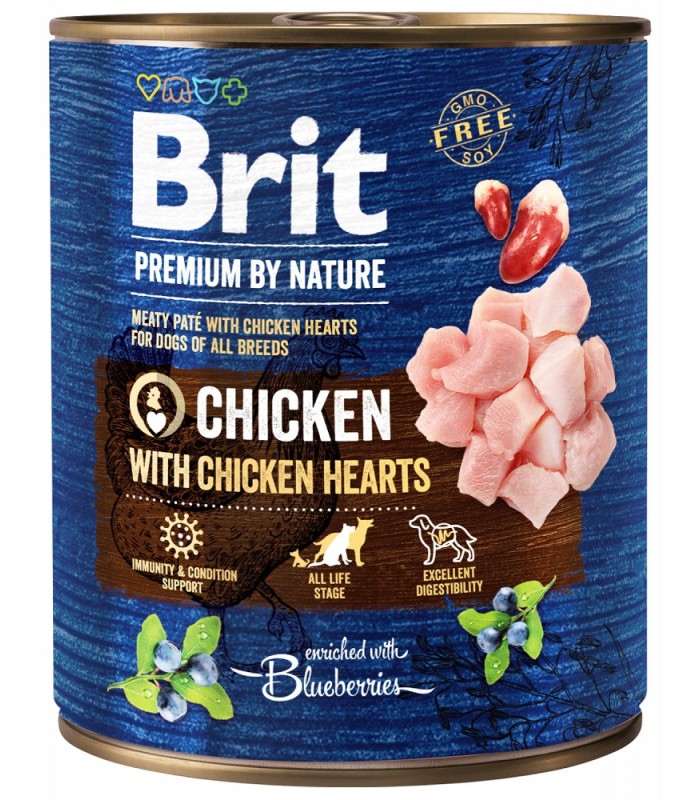 Brit Premium By Nature Chicken & Hearts KURCZAK 800g