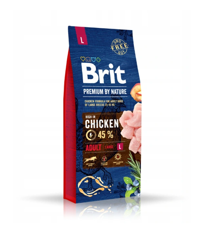 Brit Premium By Nature Adult L karma sucha dla psa kurczak 15kg