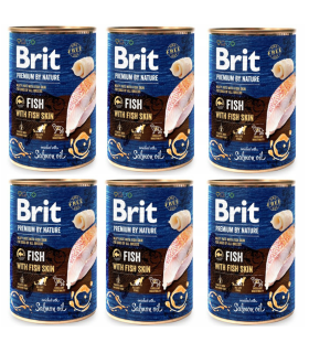 Brit Premium By Nature Ryba FISH WITH FISH SKIN 400g Zestaw 5+1