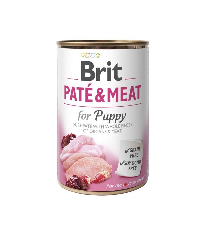Brit Pate & Meat Dog Puppy KURCZAK I INDYK 400g