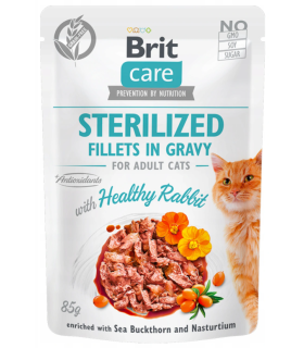 Brit Care Fillets in Gravy Sterilized Rabbit Karma mokra dla kota 85g