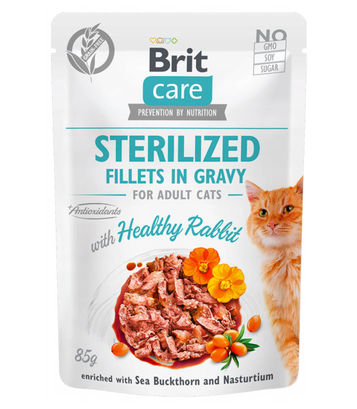 Brit Care Fillets in Gravy Sterilized Rabbit Karma mokra dla kota 85g