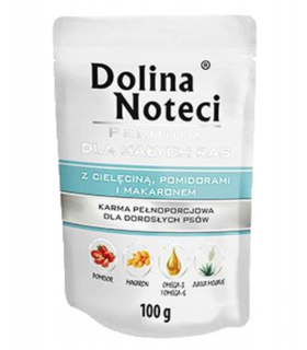 DOLINA NOTECI Premium Mini Karma dla psa z Cielęciną, Pomidorami i Makaronem Małe rasy 100g