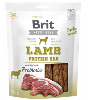 BRIT MEATY JERKY Suszone Mięso Lamb Protein Bar JAGNIĘCINA 200g