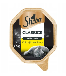 SHEBA® tacka Classics Koktajl Drobiowy 85g - mokra karma pełnoporcjowa dla dorosłych kotów, w pasztecie