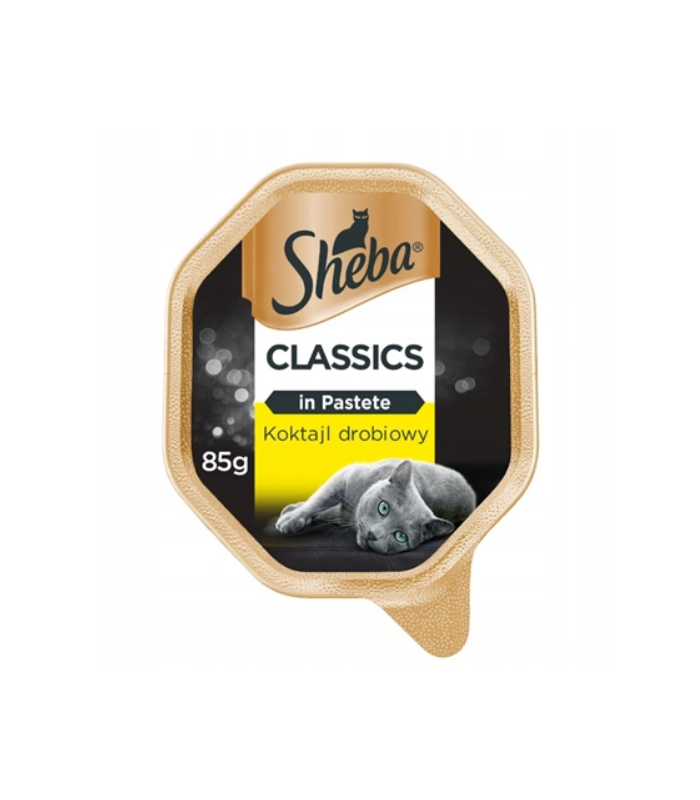 SHEBA® tacka Classics Koktajl Drobiowy 85g - mokra karma pełnoporcjowa dla dorosłych kotów, w pasztecie