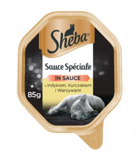 SHEBA Sauce Speciale INDYK, KURCZAK I WARZYWA w Sosie 85g