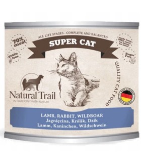 NATURAL TRAIL Super Cat JAGNIĘCINA KRÓLIK DZIK Zestaw 6x 200g