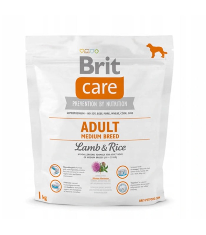 BRIT CARE Adult Medium Breed LAMB & RICE 1kg