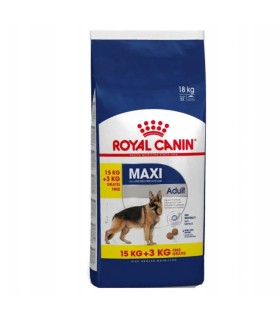 Royal Canin Maxi Adult - Karma Sucha dla Psów Dorosłych, Rasy Duże 15kg + 3kg GRATIS