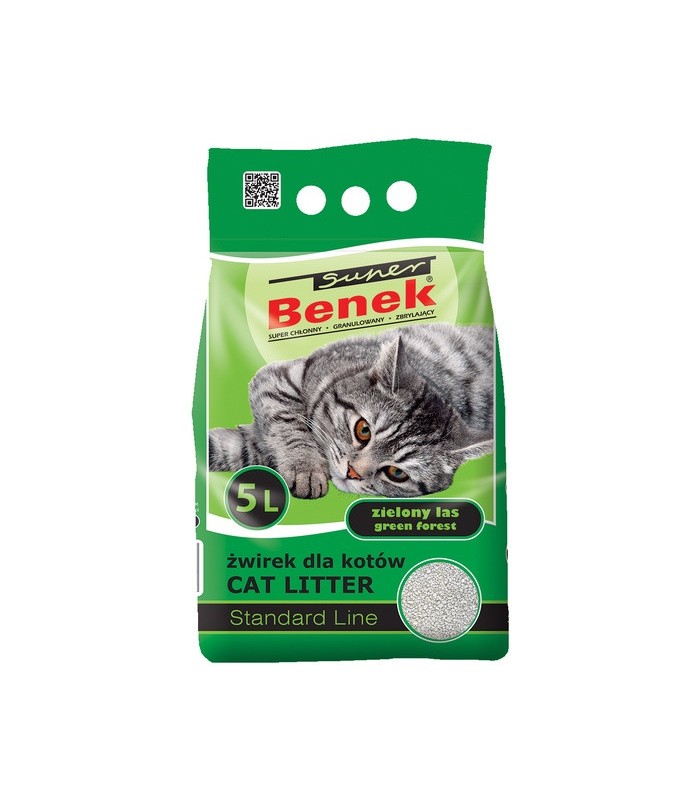 Super Benek żwirek dla kota Zielony Las (zielony) 5L