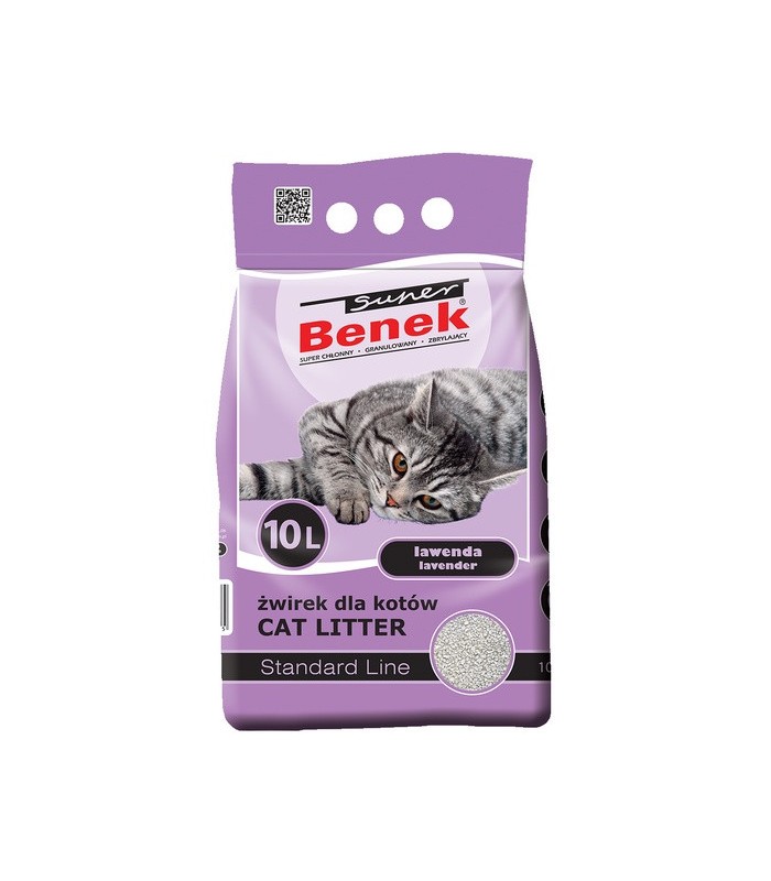 Super Benek żwirek dla kota Lawenda (jasny fiolet) 10L