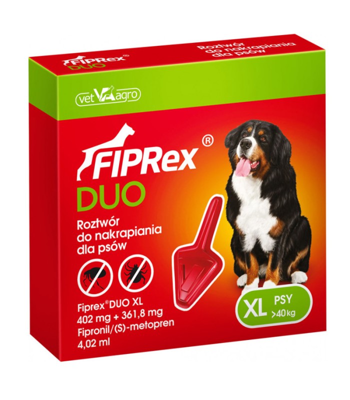 FIPREX DUO Krople dla Psów XL (+40kg) na Pchły i Kleszcze