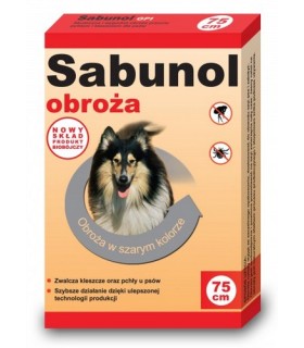 SABUNOL GPI - Obroża Przeciw Pchłom dla Psa SZARA 75cm