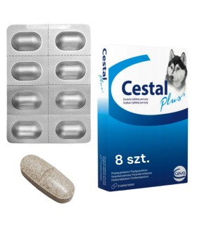 Cestal Plus Tabletka dla Psa na Odrobaczanie Zestaw 8 szt.