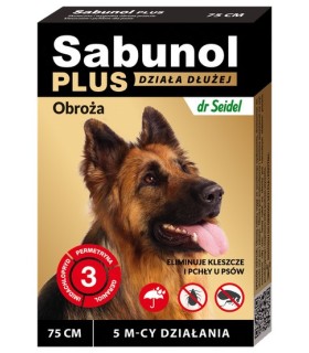 SABUNOL PLUS - Obroża Przeciw Pchłom i Kleszczom dla Psa 75cm