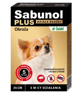 SABUNOL PLUS - Obroża Przeciw Pchłom dla Psa 35cm