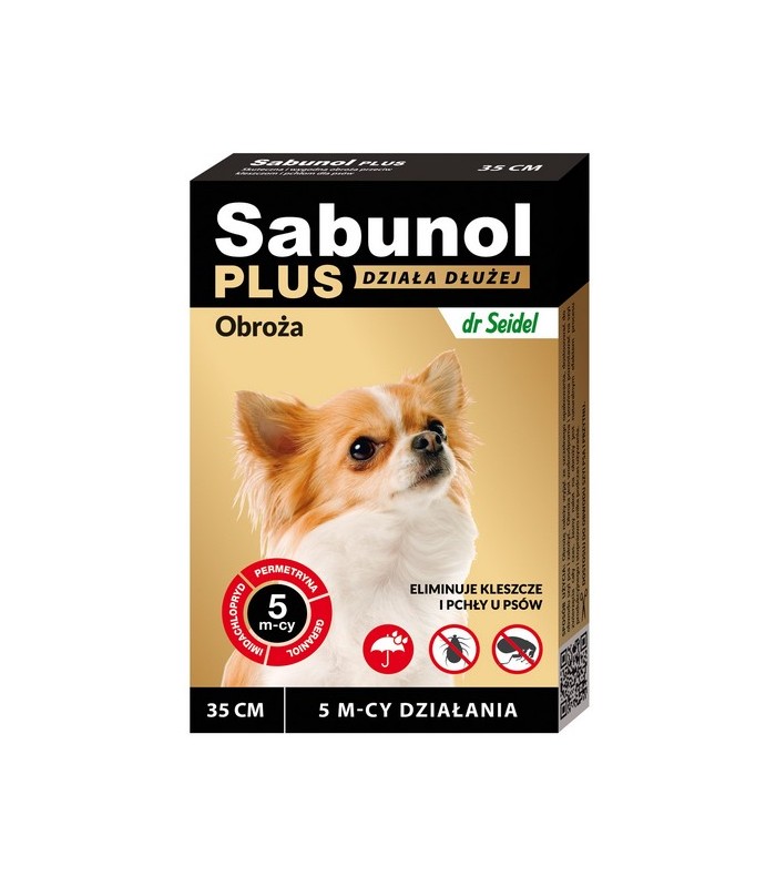 SABUNOL PLUS - Obroża Przeciw Pchłom dla Psa 35cm