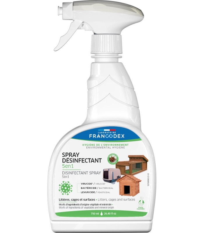 FRANCODEX Spray dezynfekujący do kuwet, klatek i powierzchn