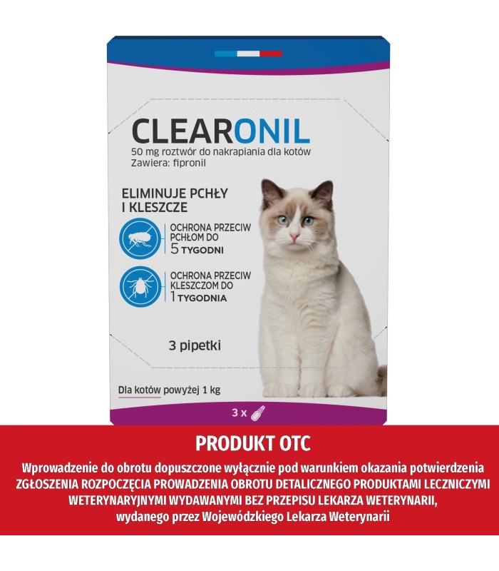 CLEARONIL dla kotów powyżej 1 kg - 50 mg x 3