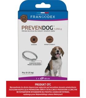FRANCODEX Obroża na kleszcze Prevendog 60cm małe i średnie psy