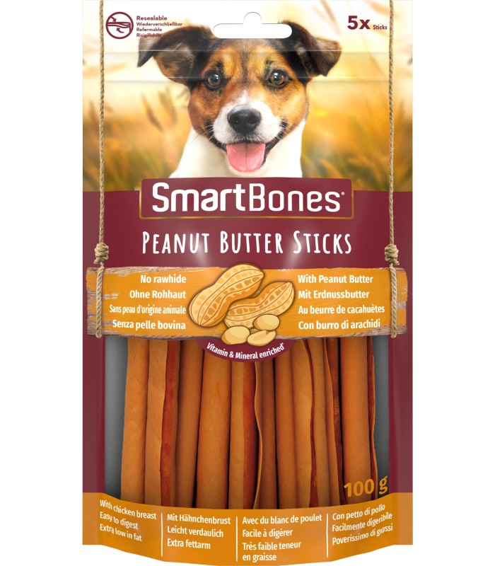 Smart Bones Peanut Butter Przysmaki Psa Patyczki 100g