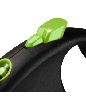 FLEXI Smycz automatyczna Black Design S taśma 5 m kol zielo
