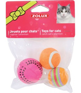 ZOLUX Zabawki dla kota 3 piłki różne 4 cm
