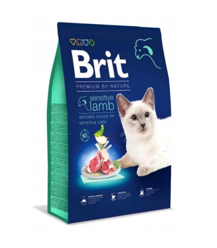 BRIT CAT Premium SENSITIVE Karma Sucha Kota JAGNIĘCINA 800g