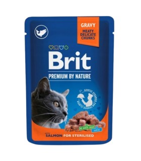 Brit Premium Cat Karma dla kota w Sosie Sterilised Salmon Łosoś 100g