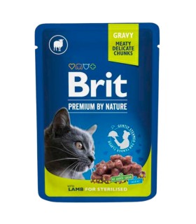 Brit Premium Karma dla kota sterylizowanego Mięsne Kawałki w Sosie Jagnięcina 100g