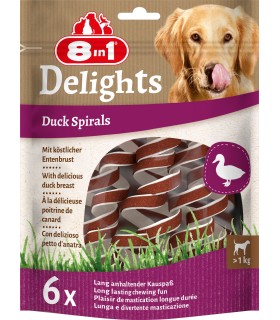Przysmak dla psa 8in1 Delights Duck Spirals kaczka