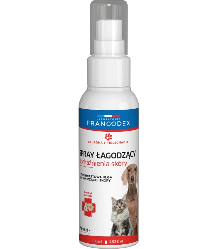 FRANCODEX Spray łagodzący podrażnienia skóry dla psów i kotów