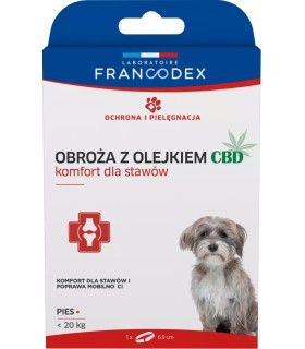 FRANCODEX Obroża z olejkiem CBD 60 cm dla psów o wadze pon