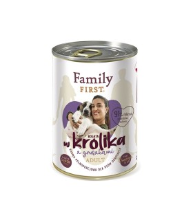 FAMILY FIRST Karma dla psa królik z gruszkami adult 400g