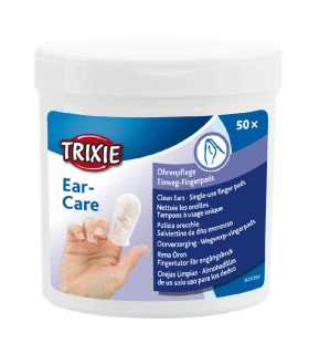 TRIXIE Ear Care Nakładki na palce do czyszczenia uszu dla psa i kota 50szt