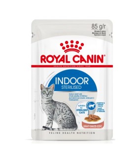Royal Canin Indoor Sterilised - Karma Mokra w Sosie dla Kotów Dorosłych, Niewychodzących Sterylizowanych 85g