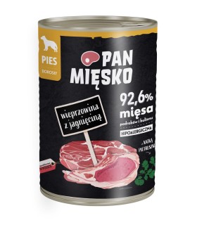 PAN MIĘSKO Mokra karma dla psa wieprzowina z jagnięciną 400g | Zoo24