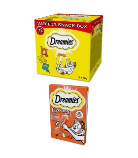 DREAMIES™ Variety Snack Box Mix 12x60g + GRATIS DREAMIES™ z pysznym