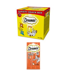 DREAMIES™ Variety Snack Box Mix 12x60g + GRATIS Dreamies 30g Kurczak 