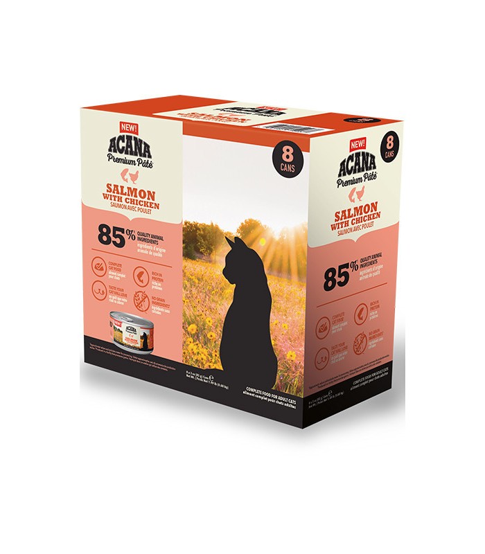 ACANA Premium Pate - karma mokra dla kota, łosoś i kurczak, 8 x 85g
