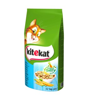 KITEKAT 12kg - sucha karma dla kotów z rybą i warzywami